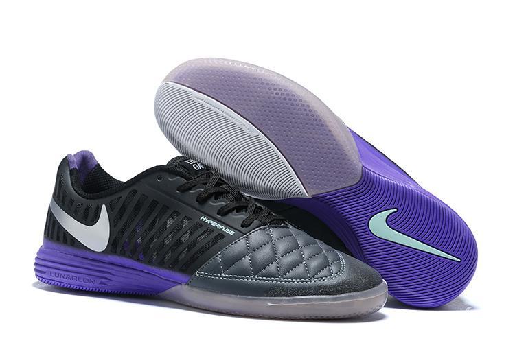 Nike Lunar Gato II IC Soccers Cleats Shoes Purple Black