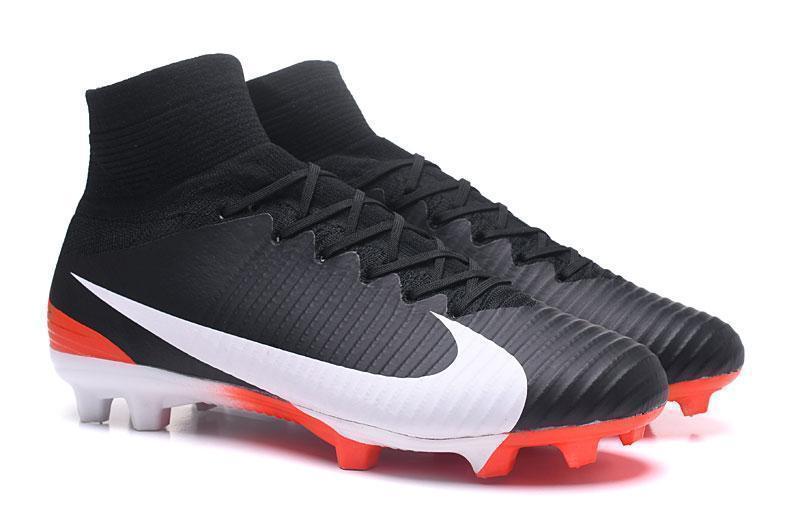 Nike Mercurial Superfly V FG Soccer Cleats Black Orange White