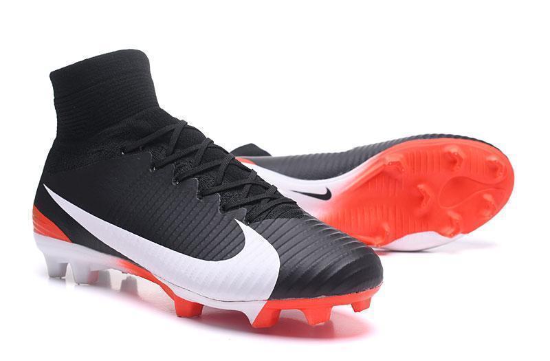 Nike Mercurial Superfly V FG Soccer Cleats Black Orange White