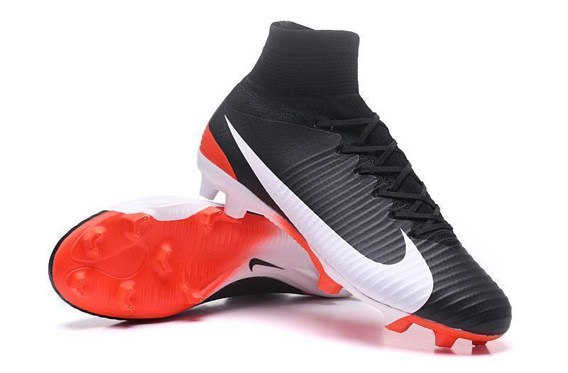 Nike Mercurial Superfly V FG Soccer Cleats Black Orange White