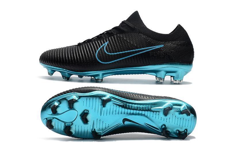 Nike Mercurial Vapor Flyknit Ultra FG Soccer Cleats Black Blue