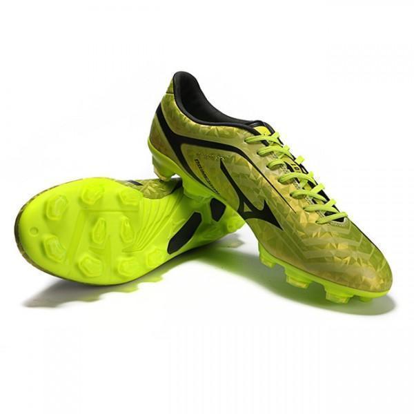 Mizuno Basara 001 FG Soccer Cleats Green Black Safety Yellow