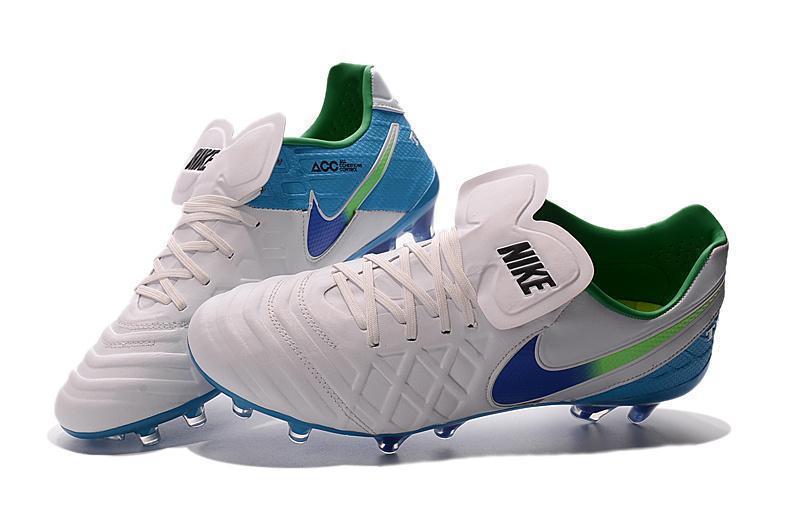 Nike Tiempo Legend VI FG Soccer Cleats White Blue Green