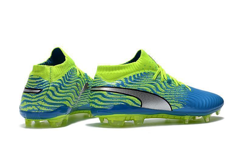 PUMA ONE 18.1 FG Soccer Cleats Blue Green Silver