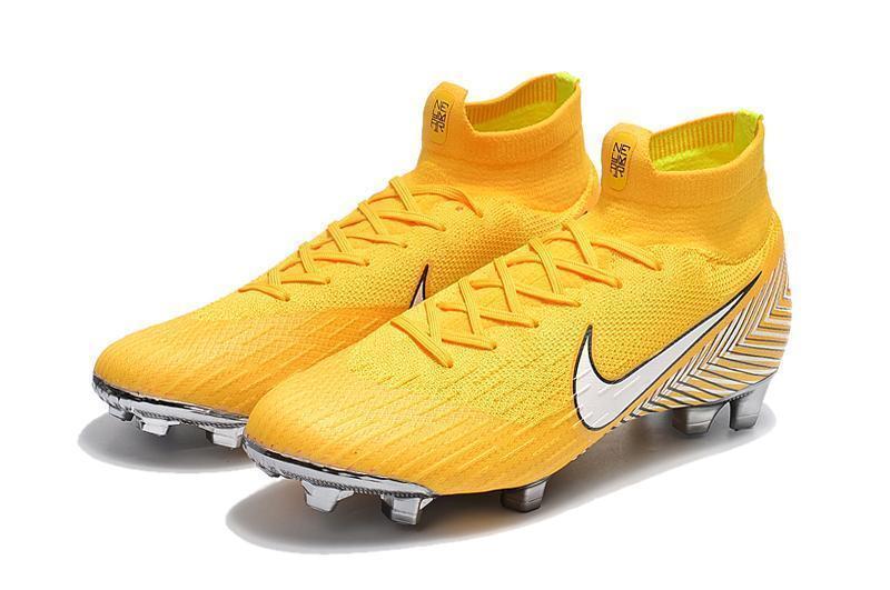 NIKE Mercurial Superfly VI 360 Elite Neymar FG Yellow White High Cut