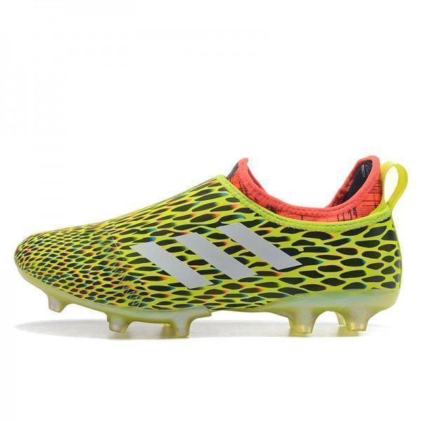 New Adidas Glitch Skin 17 FG Soccer Cleats Shoes Fluorescent Green White Red