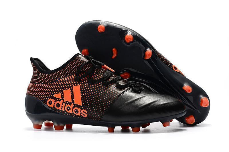 New Adidas X Series Leather FG Soccer Cleats Shoes Black Orange