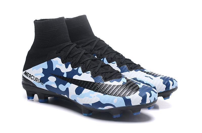 Nike Mercurial Superfly V FG Soccer Cleats Military Camouflage Blue