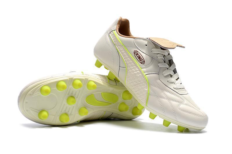 Puma King FG Football Shoes White/Green