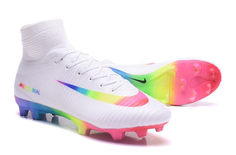 Nike Mercurial Superfly V FG Soccer Cleats True White Colourful