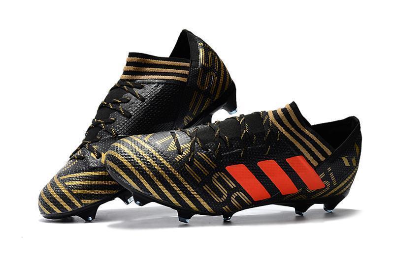 New Adidas Nemeziz Messi FG Soccer Cleats Shoes Black Orange Gold