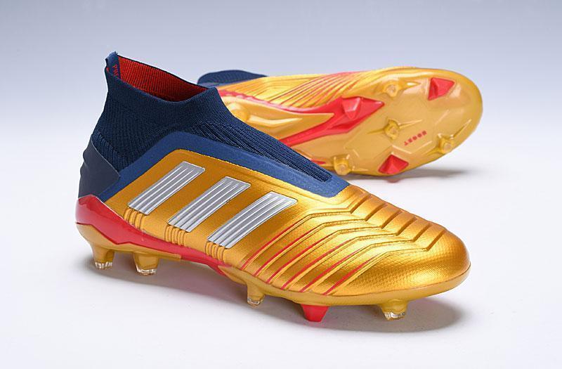 New Adidas Predator 19.1 FG Soccer Cleats Shoes Orange Blue Laceless