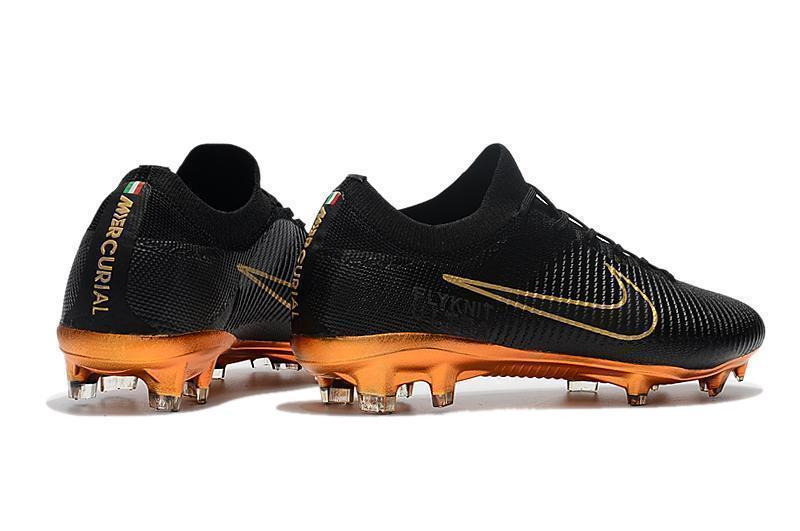 Nike Mercurial Vapor Flyknit Ultra FG Soccer Cleats Black Golden