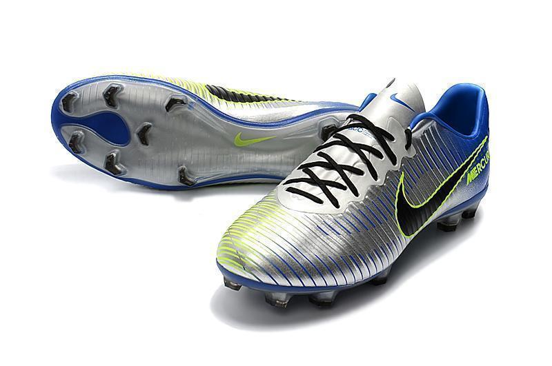 Nike Mercurial Vapor XI FG Soccer Cleats Silver Grey Blue Black