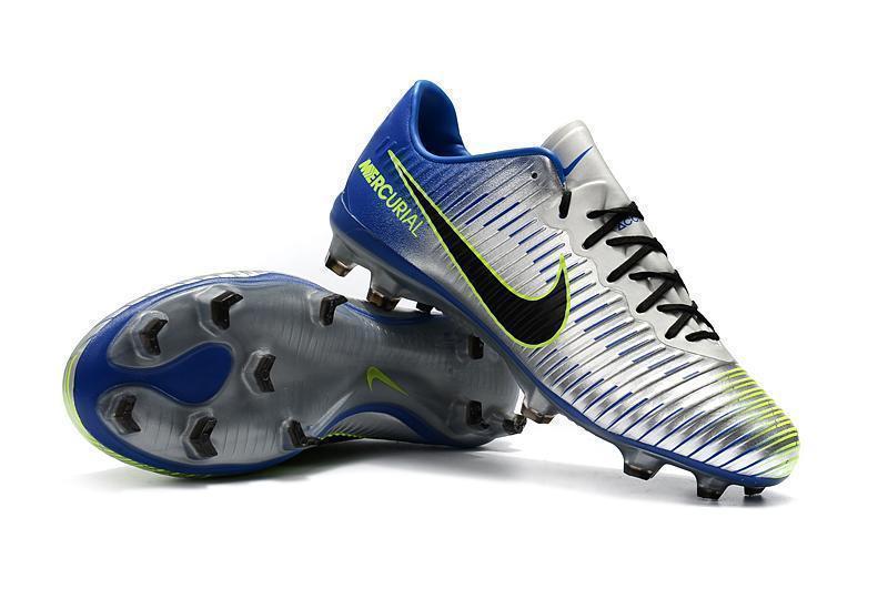 Nike Mercurial Vapor XI FG Soccer Cleats Silver Grey Blue Black