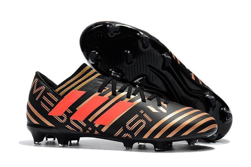 New Adidas Nemeziz Messi FG Soccer Cleats Shoes Black Gold Orange