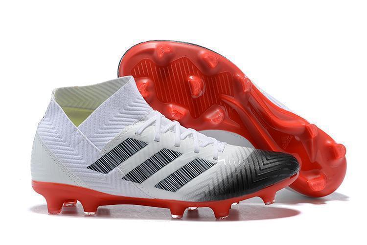 New Adidas Nemeziz 18.1 FG Soccer Cleats Shoes White Black Red