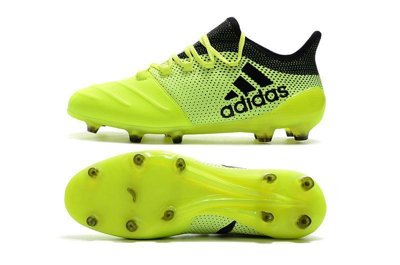 New Adidas fluorescent FG TPU Soccer Cleats Shoes Green Black