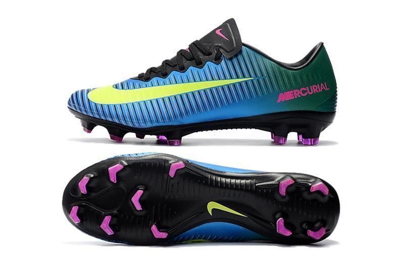 Nike Mercurial Vapor XI FG Soccer Cleats Blue Green Yellow