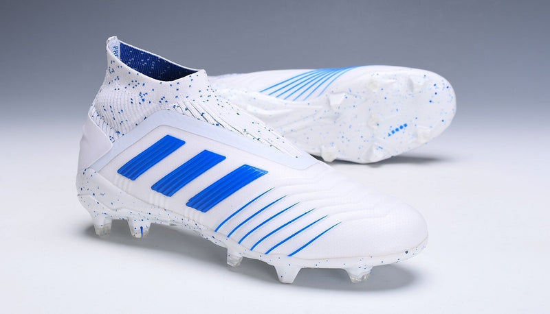 New Adidas Predator 19.1 FG Soccer Cleats Shoes White Blue Laceless