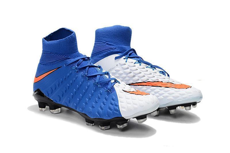 Nike Hypervenom Phantom III DF FG Soccer Cleats Blue White Red