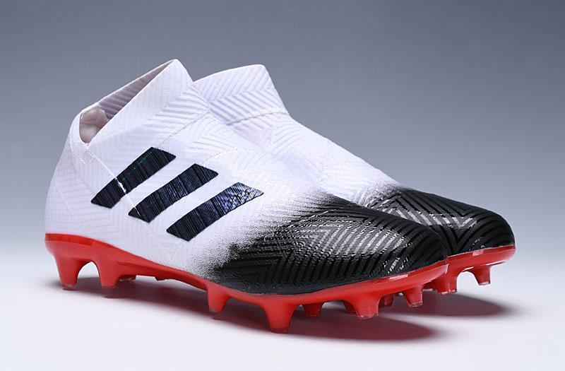 New Adidas Nemeziz 18+ FG Soccer Cleats Shoes White Black Red