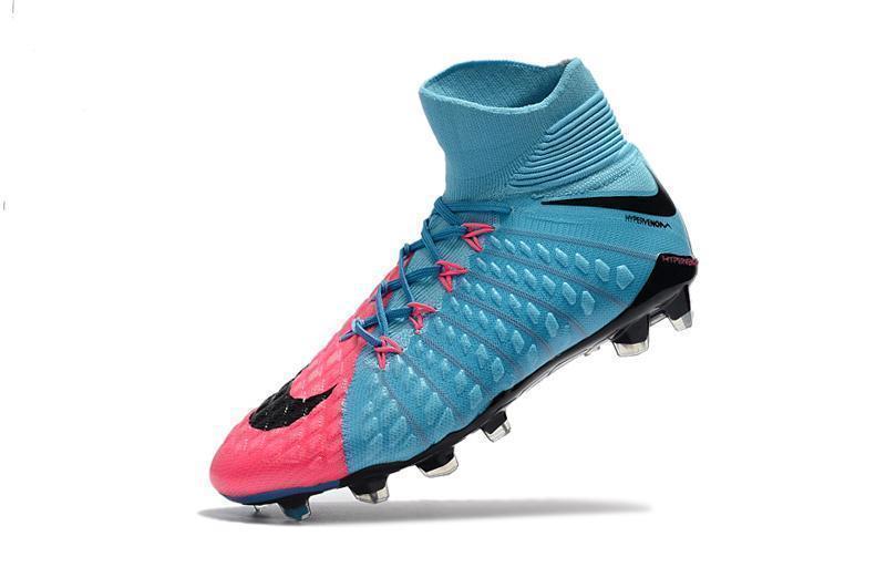 Nike Hypervenom Phantom III DF FG Soccer Cleats Blue Pink Black