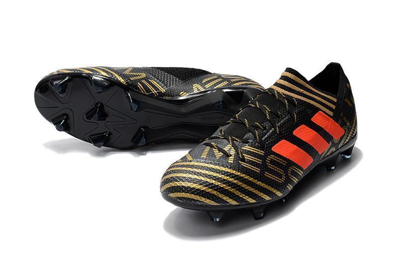 New Adidas Nemeziz Messi FG Soccer Cleats Shoes Black Orange Gold