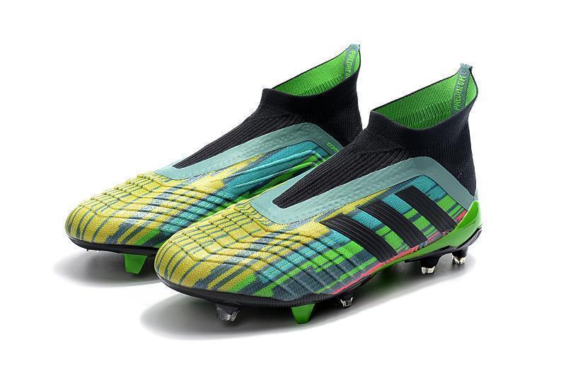 Adidas Predator 18+ FG Soccer Cleats Green Black Blue Yellow