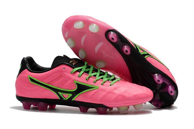 Mizuno Rebula V1 FG Soccer Cleats Pink Black Green