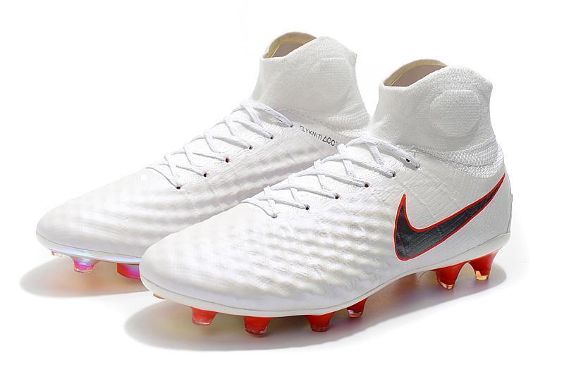 Nike Magista Obra II Elite DF FG Soccer Cleats White Metallic Black