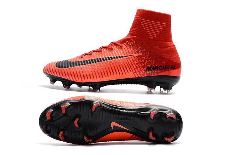 Nike Mercurial Superfly V FG Soccer Cleats Red Black