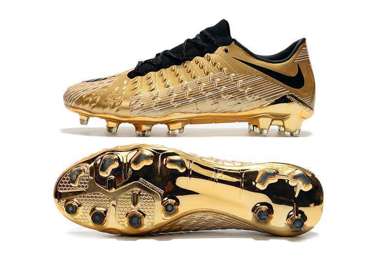 New NIke Hypervenom Phantom III DF FG Soccer Cleats Shoes Gold Black