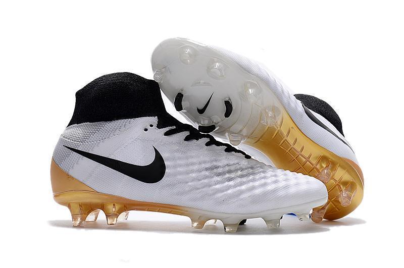 New Nike Magista Obra II FG Soccer Cleats Shoes White Gold