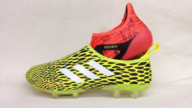 New Adidas Glitch Skin 17 FG Soccer Cleats Shoes Fluorescent Green White Red