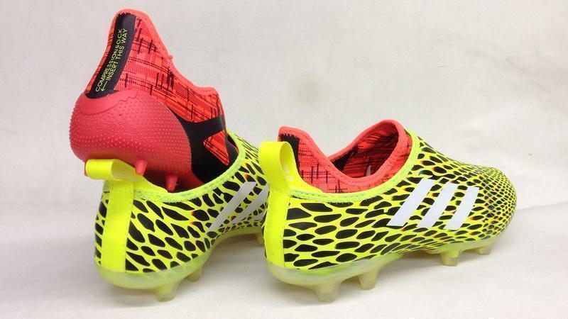 New Adidas Glitch Skin 17 FG Soccer Cleats Shoes Fluorescent Green White Red