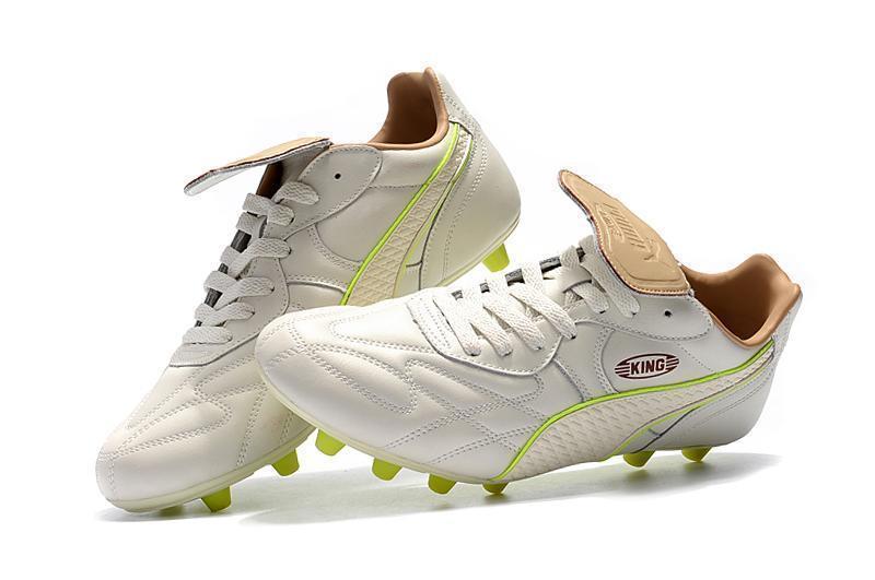 Puma King FG Football Shoes White/Green