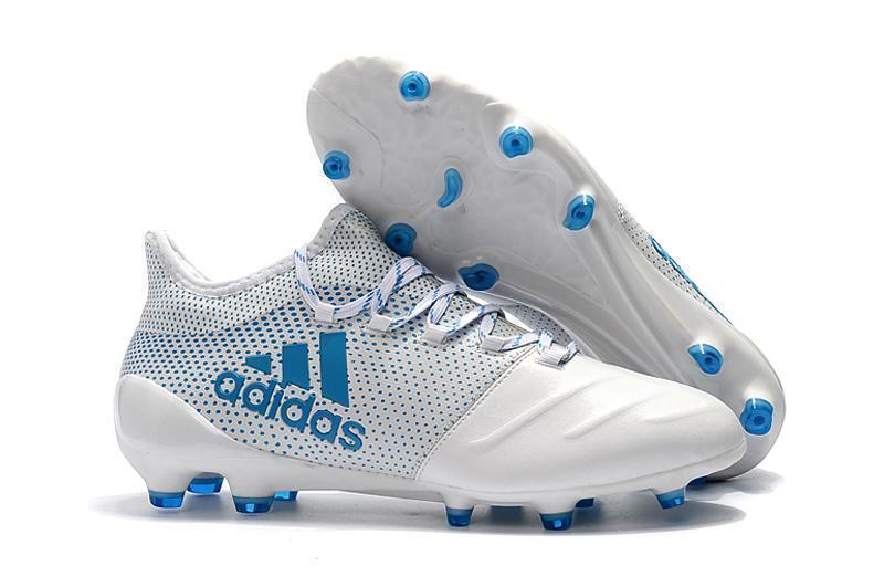 New Adidas X Series Leather FG Soccer Cleats Shoes White Blue