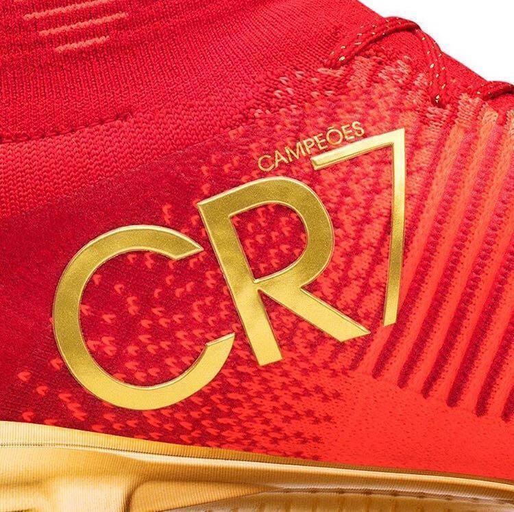 Nike Mercurial Superfly V CR7 FG Soccer Cleats Red Golden