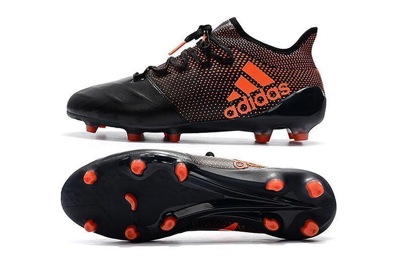 New Adidas X Series Leather FG Soccer Cleats Shoes Black Orange