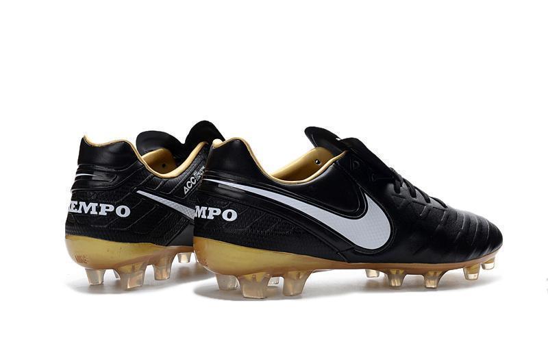 Nike Tiempo Legend VI FG Soccer Cleats Black White Metallic Gold