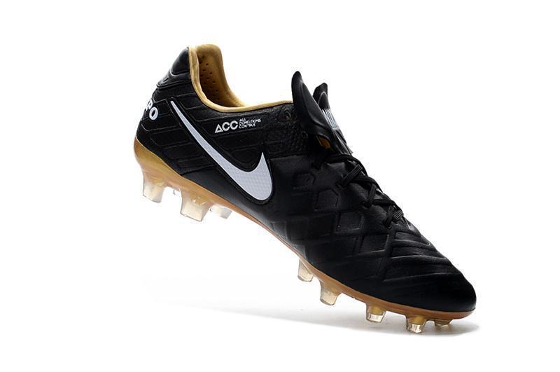 Nike Tiempo Legend VI FG Soccer Cleats Black White Metallic Gold