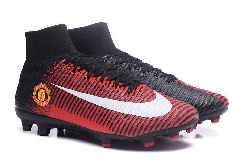 Nike Mercurial Superfly V Manchester United FG Soccer Cleats Red Black