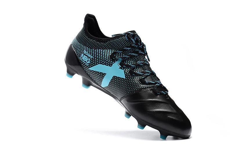 New Adidas X Series Leather FG Soccer Cleats Shoes Black Blue