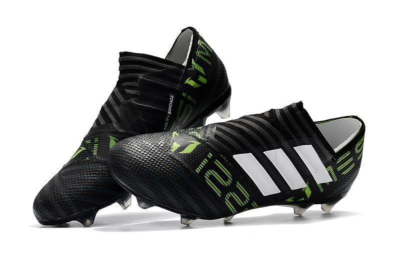 New Adidas Nemeziz FG Agility TPU Soccer Cleats Shoes Black Green White