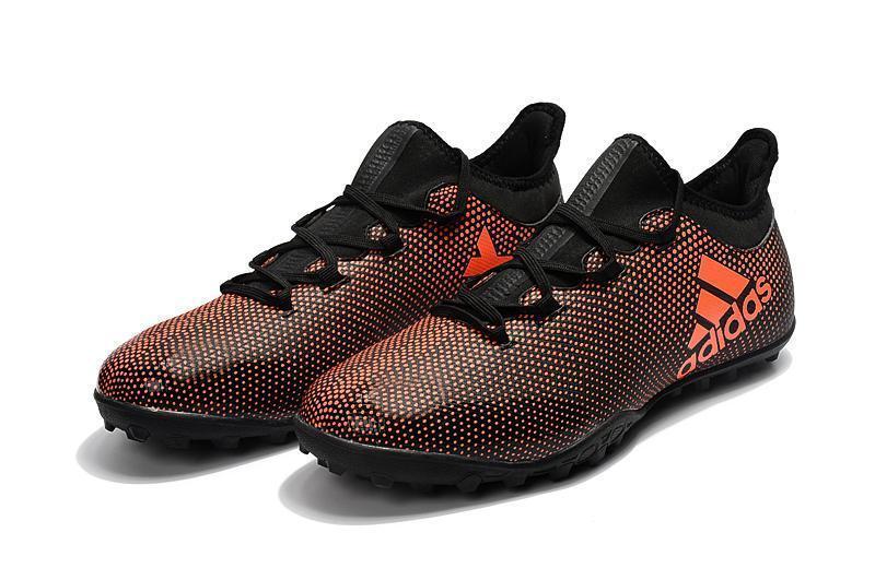 New Adidas X series TF Thunderstorm Grass Spikes Soccer Cleats Shoes Orange Black