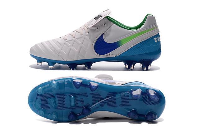 Nike Tiempo Legend VI FG Soccer Cleats White Blue Green