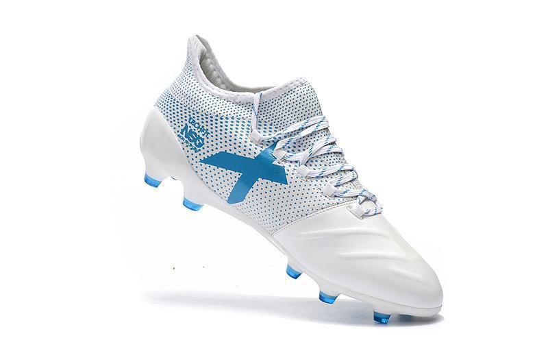 New Adidas X Series Leather FG Soccer Cleats Shoes White Blue