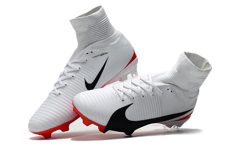 Nike Mercurial Superfly V FG Soccer Cleats White Red Black