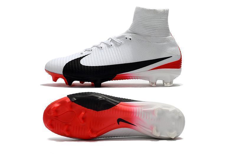 Nike Mercurial Superfly V FG Soccer Cleats White Red Black